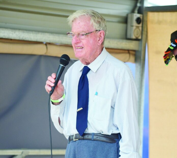 Merv Schneider opening the Nhill Show in 2025.
