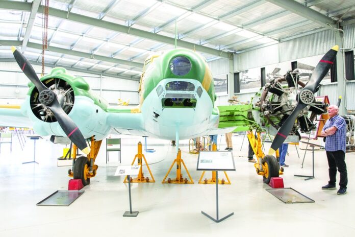The Avro Anson is ready for the second wing to be built.