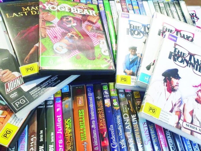 Just some of the DVDs available at the book fair.