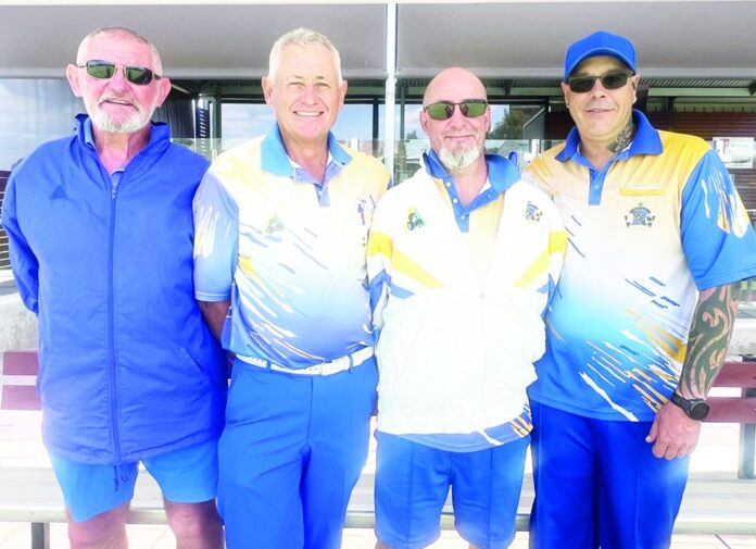 Pairs champions Ray Olney and Ivan Reichelt with runners up Shaun McDonald and Ryder Byrnes.