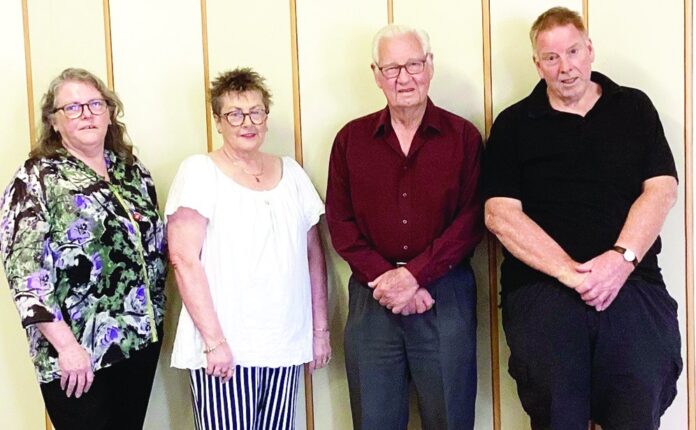 Secretary Colleen Forbes, Vice Pres. Wendy Rethus JR, Guest Speaker John Deckert and President Don Keam.