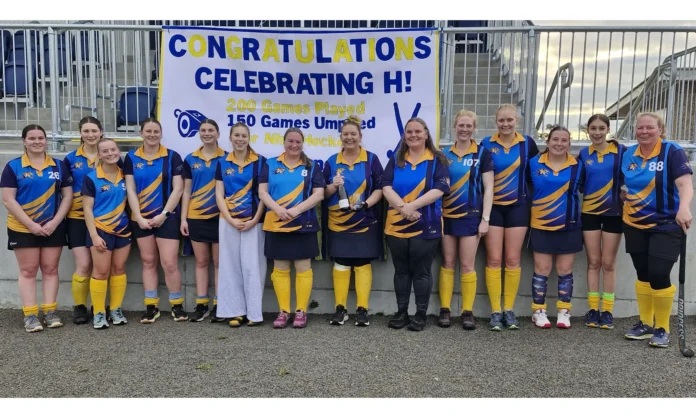 Nhill hockey celebrated Helen Cannell’s major milestones: 200 senior games played, and 150 umpired!