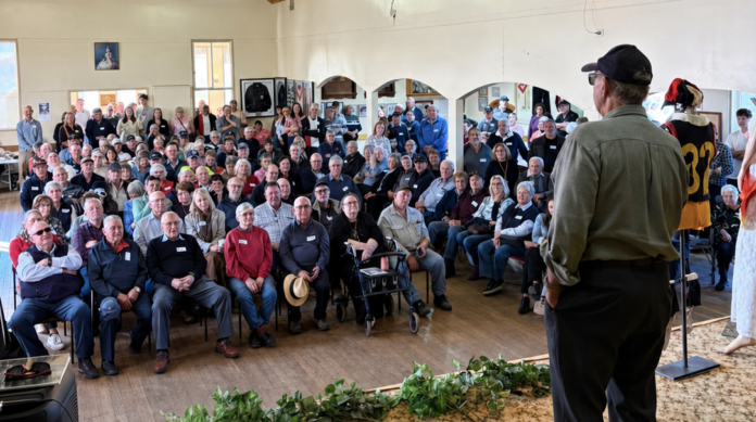 John Schultz two time coach and three time best and fairest addressing the crowd on Saturday.