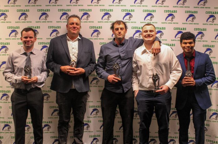 Reserves award winners from left Kane Hawker, BJ Hawker, Joel Wagg, Dylan Carnemolla, Gilden Jojan