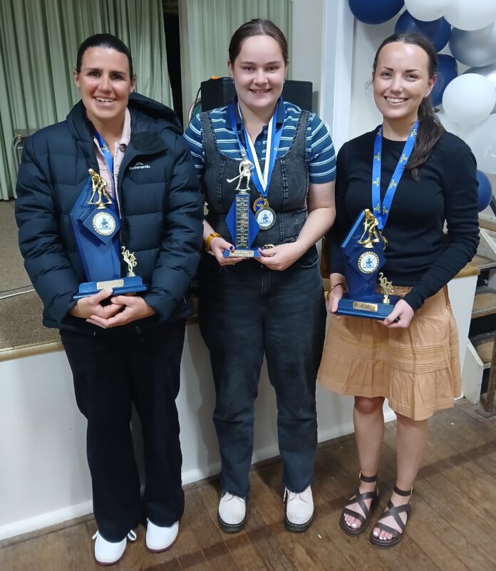 From Left - Yanac Women - Best & Fairest: Erin Alexander, The Good Egg award: Charlotte Dickinson, R/U Best & Fairest: Lexi Farmers and Captains Award: Lacy (absent)