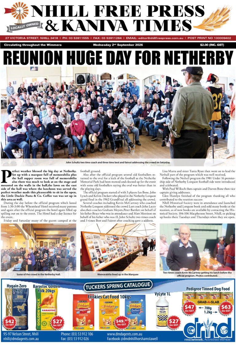 Nhill Free Press & Kaniva Times – 2 September 2026 Edition
