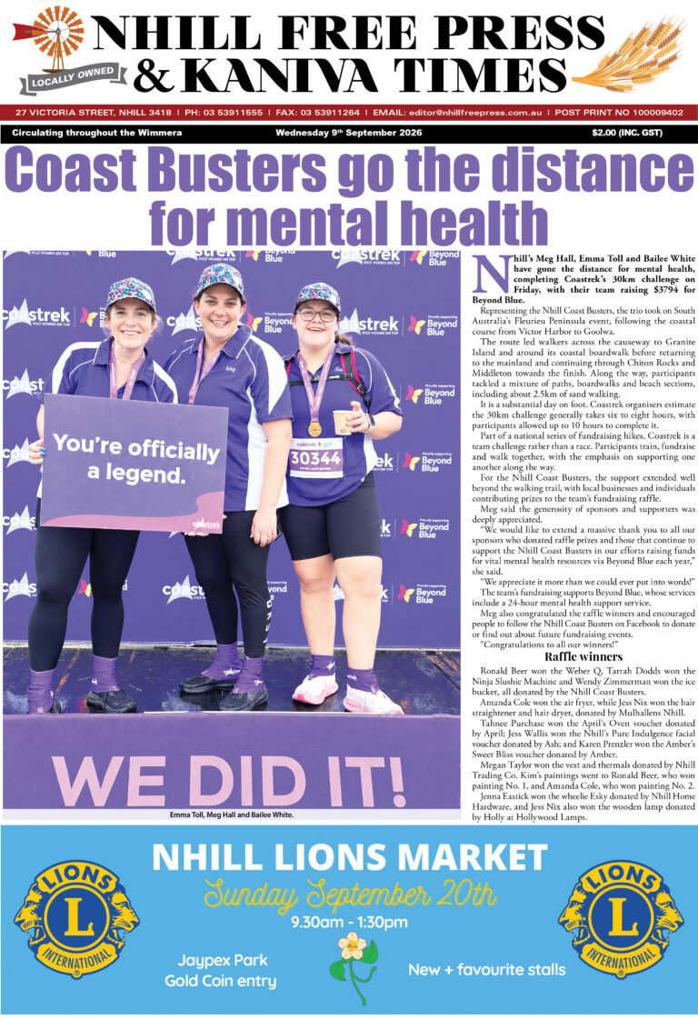 Nhill Free Press & Kaniva Times – 9 September 2026 Edition