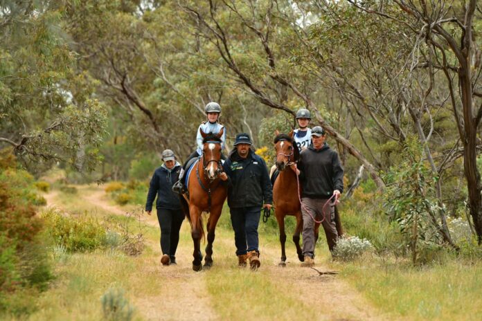 April Reichenbach aboard Palm Beach MA being led by father David and Ada Reichenbach aboard Amira being led by father Luke and Rebekah Reichenbach following. Photos courtesy Gayle Newcombe.