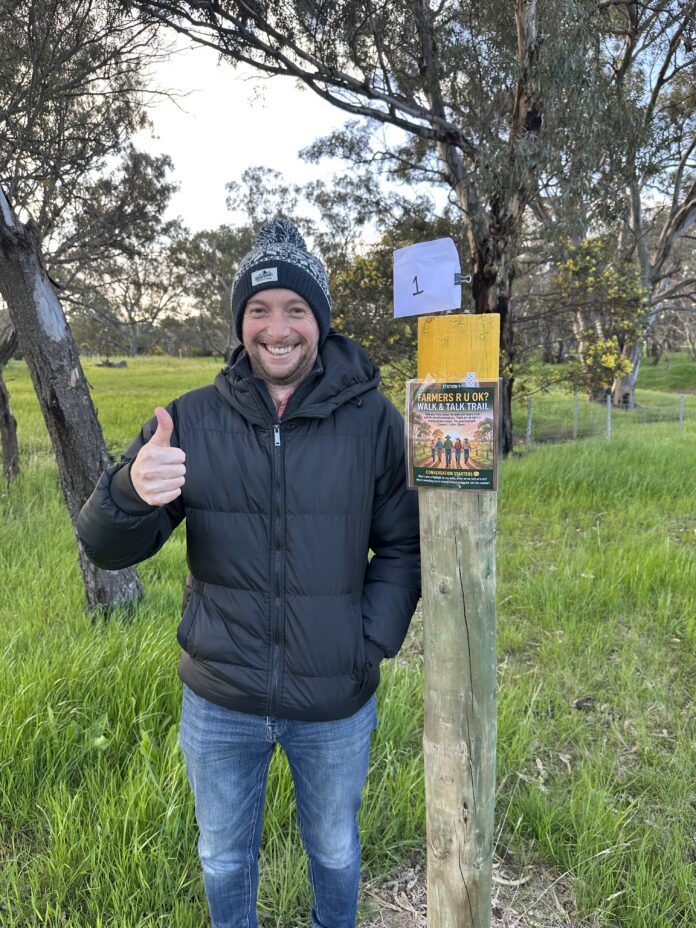 WWHS Social Worker, Dermot Carberry at the recent Walk and Talk event with farmers.