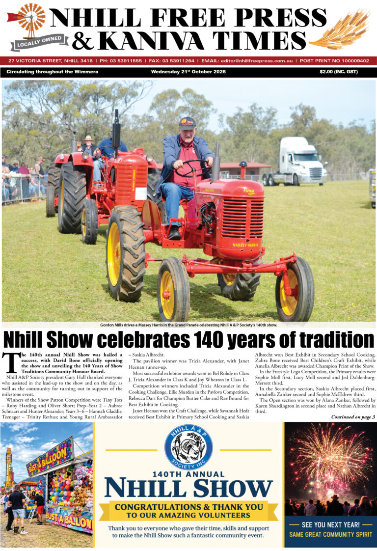 Nhill Free Press & Kaniva Times – 21 October 2026 Edition